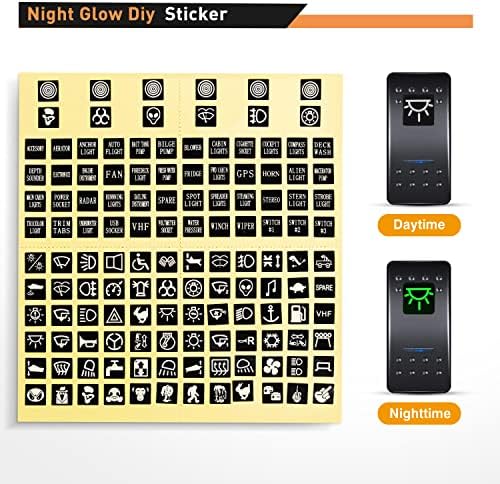 Nilight-90111F 6 Gang Aluminum Rocker Switch Panel Toggle Dash 5 Pin ON/Off Pre-Wired Rocker Switch Blue Backlit Switch for Automotive Car Marine Boat RV,2 Years Warranty