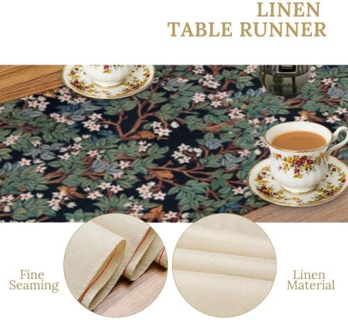 William Morris Tree of Life Table Runner Vintage Flowers Table Runner for Dining Table Decor 13 x 70 Inch