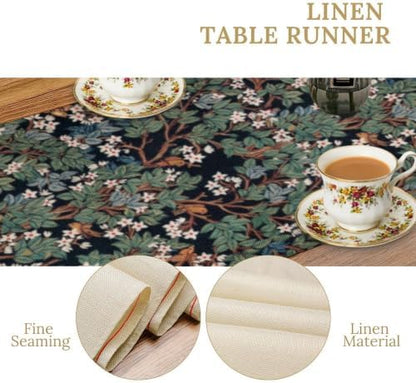 William Morris Tree of Life Table Runner Vintage Flowers Table Runner for Dining Table Decor 13 x 90 Inch