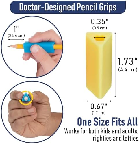 The Pencil Grip- Classic Triangle Grip, Pencil Holder, Ergonomic Writing Aid, Pencil Grips for Kids Handwriting, Perfect for Right or Left Handed Users, Assorted Colors, Pack of 100