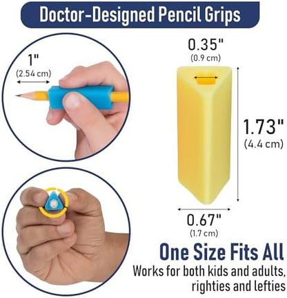 The Pencil Grip- Classic Triangle Grip, Pencil Holder, Ergonomic Writing Aid, Pencil Grips for Kids Handwriting, Perfect for Right or Left Handed Users, Assorted Colors, Pack of 100