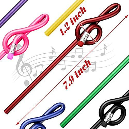 Zonon 14 Pack Treble Clef Pencils, Colorful Plastic Music Note Pencils