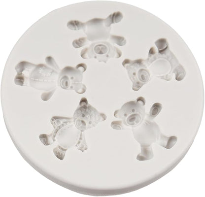 Bear Silicone Fondant Molds Bear Candy Chocolate Molds For Cake Decoration Cupcake Topper Chocolate Candy Polymer Clay Gum Paste