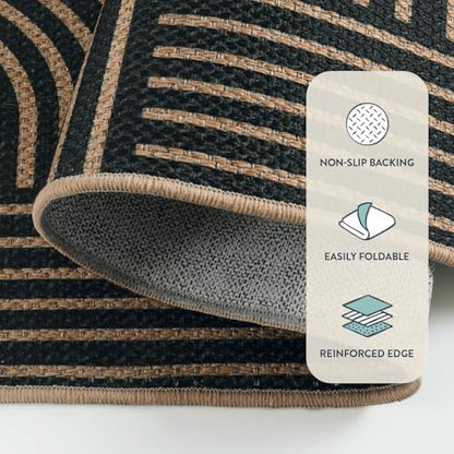 Lahome Modern Geometric Easy Jute Rug, 6x9 Area Rugs for Living Room