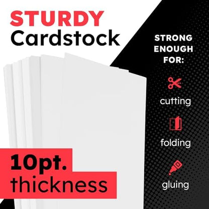 Hygloss White Poster Board 4 x 11-50 Count Bulk Pack, 10 Pt. Thickness