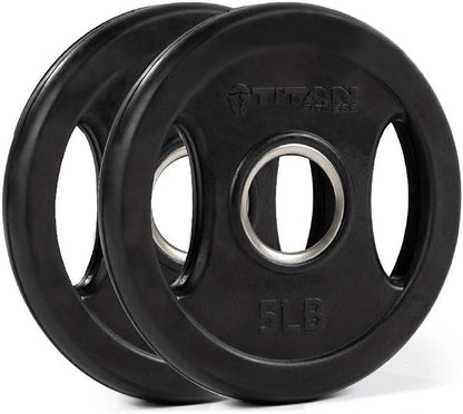 Titan Fitness Grip Plates, Cast Iron and Rubber Coating