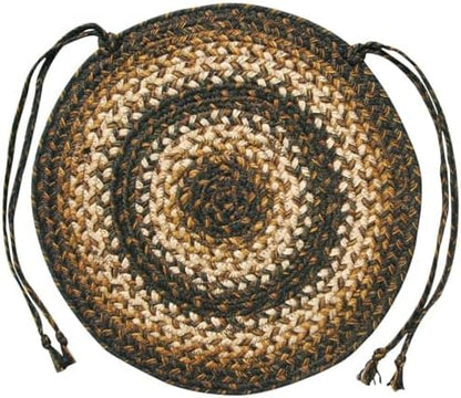 Homespice Kilimanjaro Jute Braided Chair Pads, Round 15" Set of 2