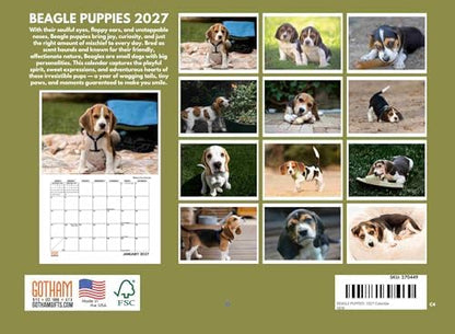 Beagle Puppy Calendar 2027 Monthly Wall Calender 12 Month