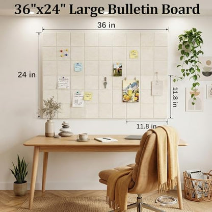 Large Felt Bulletin Board for Walls: 6-Pack Black Cork Board Alternative 11.8x11.8 Inch Peel and Stick Pin Board Wall Decor for Home Organization, Office Memo Board, Self-Adhesive Wall Tiles