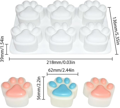 Silicone Chocolate Molds 3D Cat Paw, Non-Stick Silicone Mold for Creating Individual Portions Mousse Cake, Pastry, Chocolate, Ideal for Professional-Looking Dessert (E_ Cat Paw)