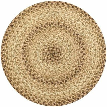 Homespice Cookie Dough Jute Braided Placemats, Round 15" Set of 6