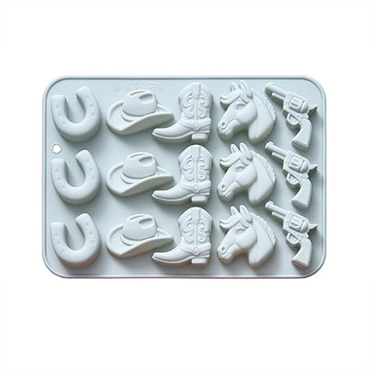 Silicone Cake Pop Mold Non Stick Fancy Mold Cake Pan 15 Cavity Cowboy Shape Candy Cupcake Cornbread Chocolate Brownie Gummy Resin Crafts Cake