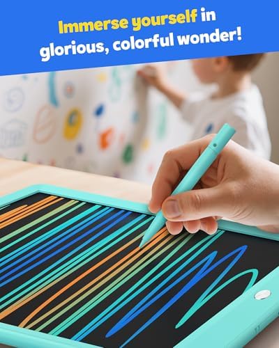 TEKFUN LCD Writing Tablet for Kids, 10-inch Coloring Drawing Pad, Mess Free Doodle Board, Airplane Travel Toys for Boys and Toddlers, Gifts for 3 4 5 6 7 8 Year Old Girls(Green)