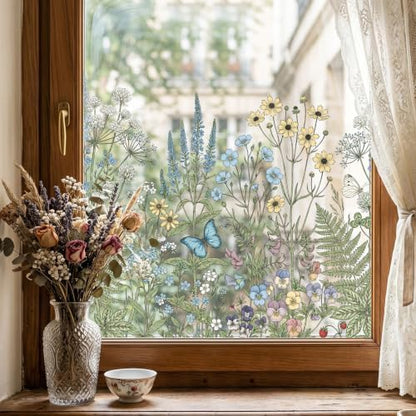 ADD.HERES Stained Glass Window Film, Window Film Decorative, 17.5 x 78.7 in