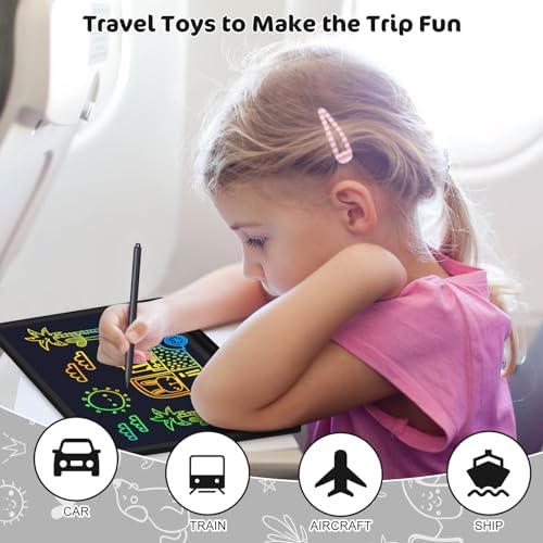 LCD Writing Tablet for Kids, Rechargeable 21 Inch Doodle Board,Easter Basket Stuffers,Preschool Learning Toys Christmas Birthday Gift 3 4 5 6 7 Year Old Girls Boys (Black)