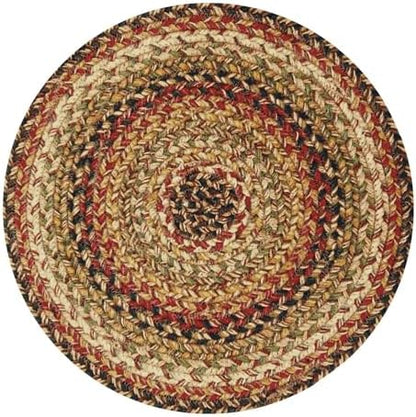 Homespice Kingston Braided Placemats for Country Decor, Round 15" Set of 2