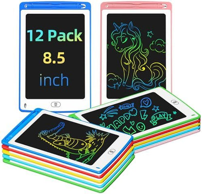 Party Favor LCD Writing Tablet for Kids, 8.5 Inch Colorful Doodle Board Drawing Tablet, Educational Learning Toys Birthday Gifts for Boys Girls Age 3 4 5 6 7 8 (12 Pack)