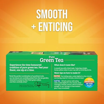Twinings Pure Green Tea, Caffeinated, Tea Bags, 100 CT Box (1 Pack)