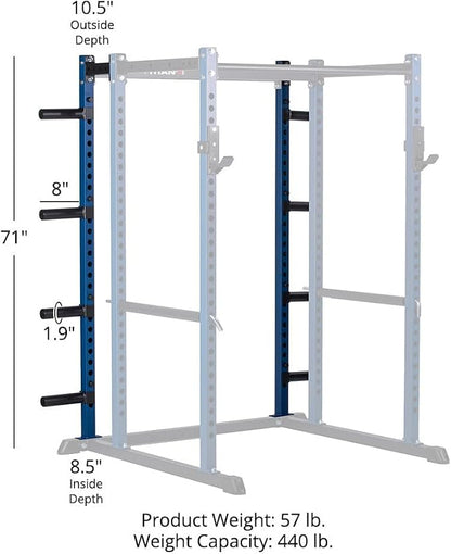 Titan Fitness T-2 Series Power Rack Extension Kit, 12-Gauge Steel Uprights, Bolt-Together Rack Expansion for Home Gym with Weight Plate Holders