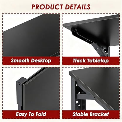 Need 36x20IN Wall Mounted Folding Table for Office Laundry Black