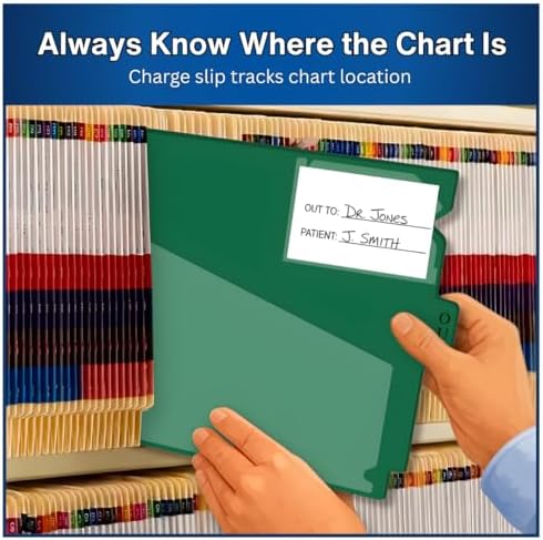 Doctor Stuff - Center Tab Vinyl Outguides, Diagonal Cut Front Pocket, Top Charge Out Slip Pocket, Plastic File Folder, Letter Size 9" x 13-1/4", Green, 25/Box