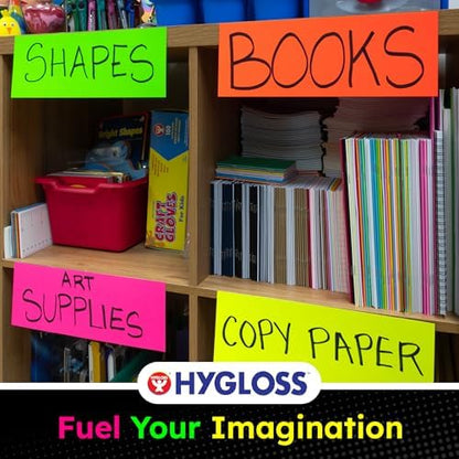 Hygloss Poster Board 4 x 11, 50 Pack Neon Green, Colored Posterboard