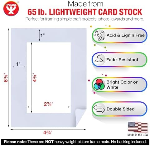 Hygloss 24 Pack Paper Picture Frames, White cardstock Photo Frame 4.75x6.75-Inch, Papers Frames to Decorate for Wedding Birthday DIY Classroom Crafts and Decorations
