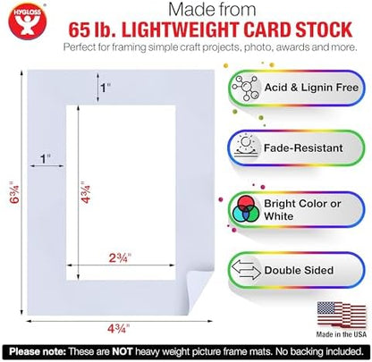 Hygloss 24 Pack Paper Picture Frames, White cardstock Photo Frame 4.75x6.75-Inch, Papers Frames to Decorate for Wedding Birthday DIY Classroom Crafts and Decorations