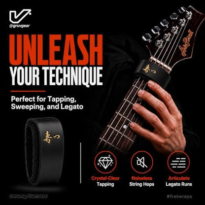 Gruv Gear Fret Wrap & Guitar Mute Matt Heafy EE Edition, Fretwrap for Acoustic, Electric & Bass | String Dampener Recording, Tapping & Practice Accessory (1 Pack, Small Matt Heafy EE Edition, Fits 4