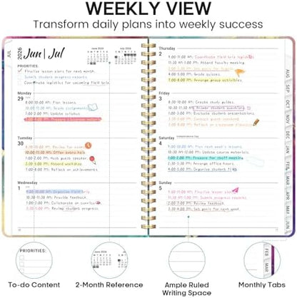 Planner 2026-2027, Weekly & Monthly Academic Calendar, Jul 2026 – Jun 2027