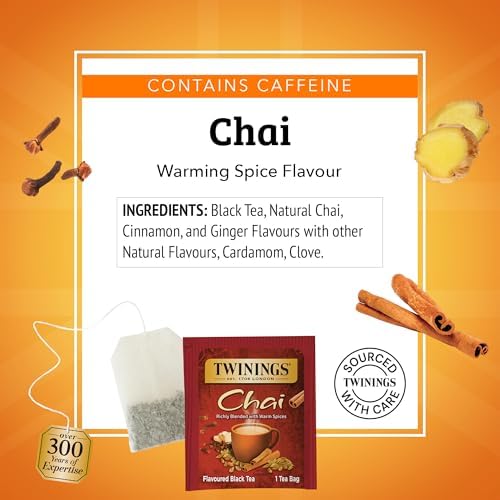 Twinings Chai Spiced Black Tea Bags, 20 CT Box (6 Pack)