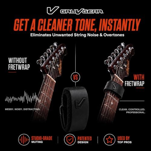 Gruv Gear Fret Wrap & Guitar Mute, Fretwrap for Acoustic, Electric & Bass | String Dampener Recording, Tapping & Practice Accessory (1 Pack, Small Steel, Fits 4 String Bass, 6 String Guitar)