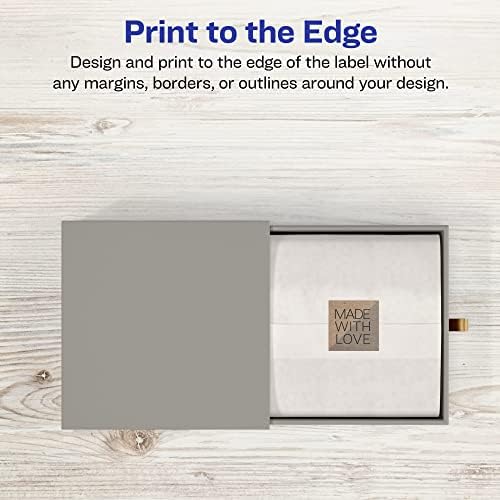 Avery® Kraft Brown Square Labels, Sure Feed® Technology, 1" x 1", 4,800 Kraft Brown Labels, Print-to-The-Edge, Laser/Inkjet Printable