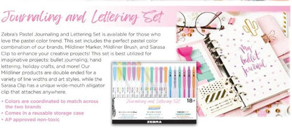 Zebra Pen MILDLINER Highlighter, Brush & SARASA Gel Pen Set, Assorted 18-Pk