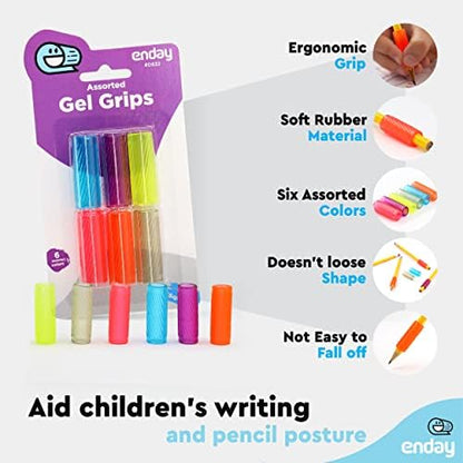 Emraw Soft & Squishy Gel Pencil Grips Assorted Colors Kids Handwriting Pen Grip Children Comfort Writing Posture Correction Tool For Preschoolers (30 Pieces) (Pack of 2)