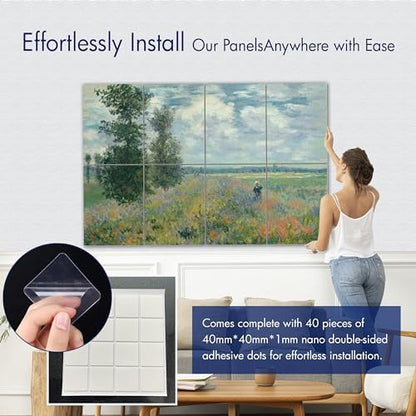 PINWELIFE® Masterpiece Acoustic Art Panels, 8-Pack 12"×16" Sound Absorbing Panels, Decorative Acoustic Wall Art, Noise and Echo Cancelling for Home Studio/Office, Nano Tape Included