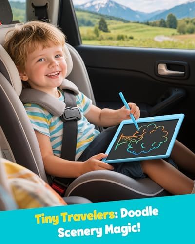 TEKFUN LCD Doodle Board 8.5in Drawing Pad for Kids, Writing Tablet Magic Drawing Board, Mess Free Coloring Scibble Board Car Trip Kids Toys, Easter Gifts for 3 4 5 6 7 Year Old Boys Girls (Blue)