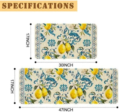 Kitchen Rugs and Mats Set of 2,Floor Mats for Home Kitchen Decor Mat