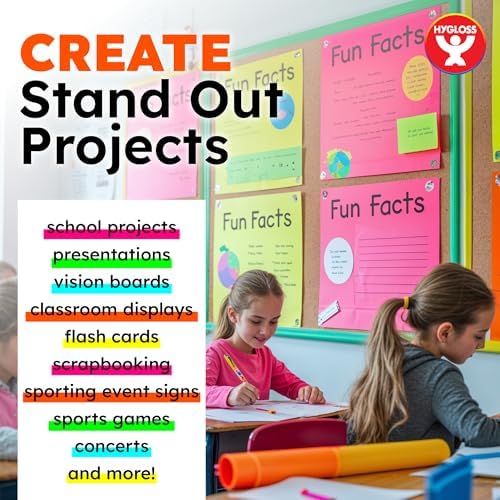Hygloss Poster Board 11 x 14, 25 Pack Neon Pink, Colored Posterboard