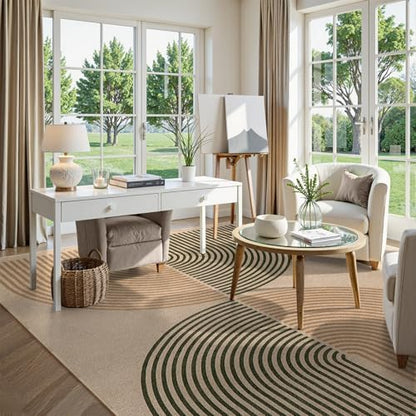 Lahome Modern Rainbow Easy Jute Rug 9x12, Large Nature Rugs for Living Room