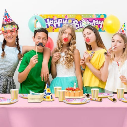 CXPSINC 54 Inch X 100 Feet Plastic Table Cover Roll Disposable Tablecloth with Slide Cutter for All Type/Shape Tables | Party, Banquet, Birthdays, Weddings(Pink, 100 Feet)
