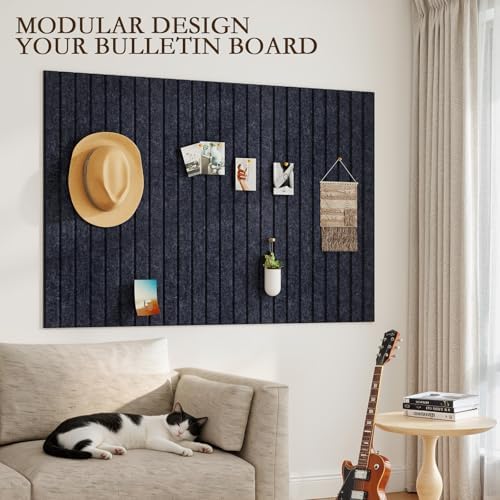 JBER Cork Board Alternative, 6 Pack 36" x 24" Felt Board, Starlight Blue