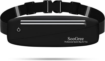 Slim Fanny Packs for Women Men,Waterproof Waist Pack with Reflective Strip Adjustable Strap,Running Belt for Sports Workout Cycling Hiking, Casual Hands-Free Wallets Phone Bag (Style 6)