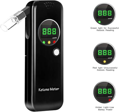Ketosis Breath Meter, Professional Keto Tester Digital Display Breathalyzer for Anyone Health with 10pcs Mouthpieces(mmol/L)