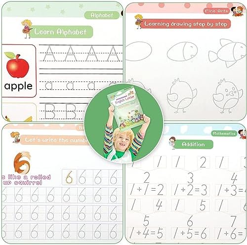 Magical Handwriting Workbooks Handwriting Practice Copybook Aid Magic Pen Reusable Copybook Grooves Template Design for Children Books Suitable for Children's Learning