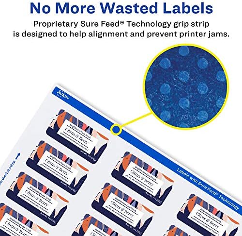 Avery® Printable Durable White Rectangle Labels, Sure Feed® Technology, 1" x 2", Print-to-the-Edge, Waterproof Labels, Laser & Pigment-Based Inkjet Compatible, 600 Total