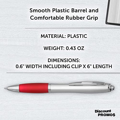 DISCOUNT PROMOS Colored Grip Gel Pens Set of 10, Bulk Pack - Great for Office, School, Business, Tradeshows, Events - RedBI