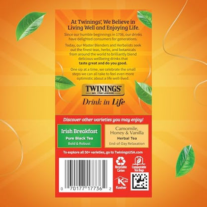 Twinings Extra Strong English Breakfast Black Tea Bags, 20 CT Box (6 Pack)