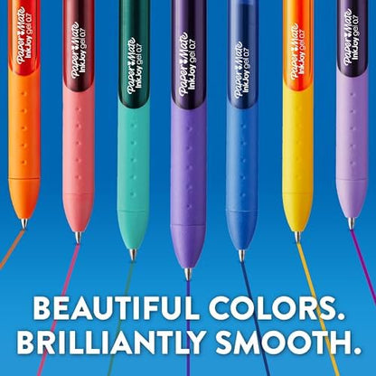 Paper Mate InkJoy Gel Pens,Medium Point (0.7mm),Assorted Colors,- Back to School Supplies,Teacher Essentials,Journaling,Writing,Note-Taking,20 Count (Pack of 12)