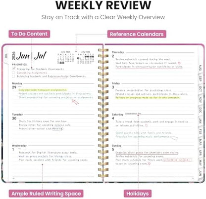 Large Planner 2026-2027, A4 (8.5" x 11") Hardcover Weekly & Monthly Planner July 2026 - June 2027 with Monthly Tabs, Academic Planner for School, Work and Office, Lavender Horizon